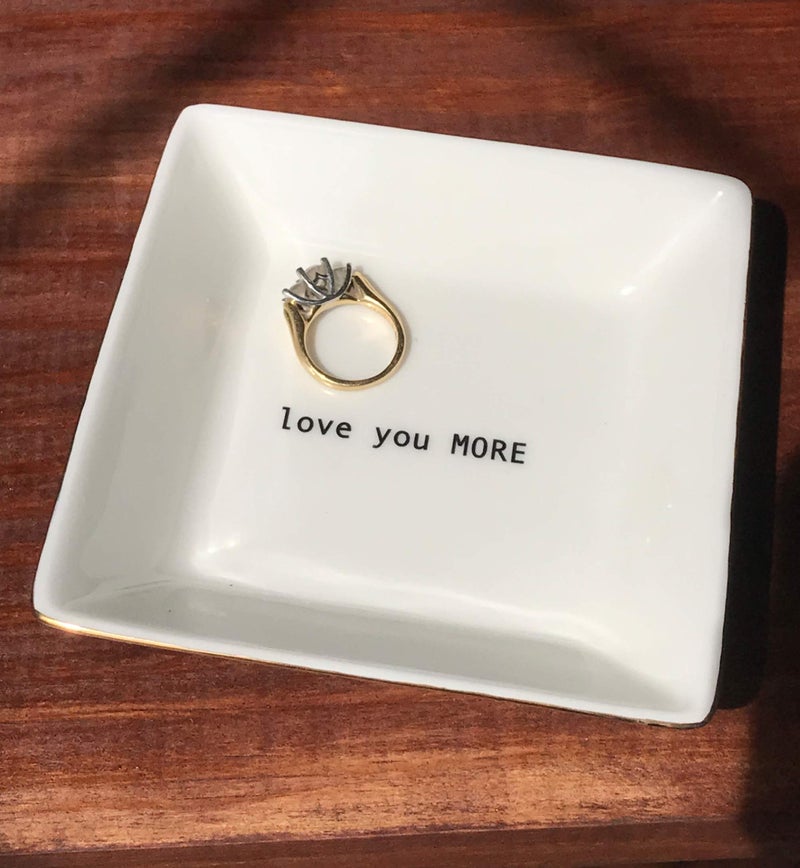 Simply Charmed Love You More Valentine's Day Gift | Husband and Wife Ring Dish | Jewelry Ring Holder | Elegant Trinket Tray Organizer Dish | Gift for Loved One - Image 5